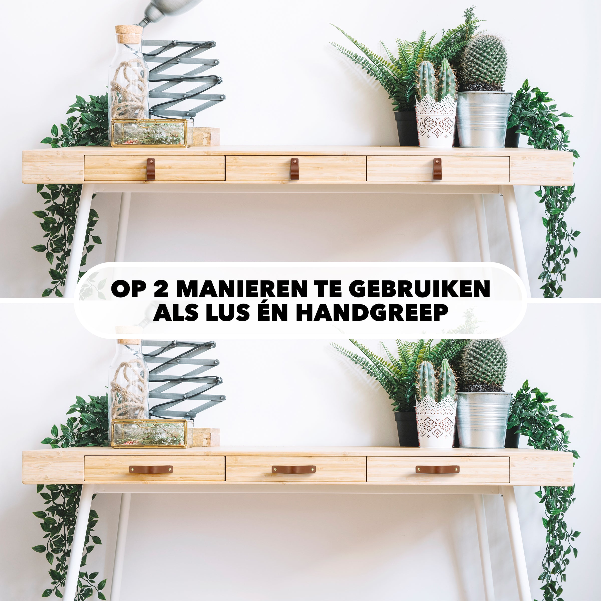 Leren Handgrepen 12 stuks – Meubelgreep – Handvaten Kast – Keukengreep – Ladegreep – Leren Lus – Incl. Sierschroeven – 100% Buffel Leer - Cognac
