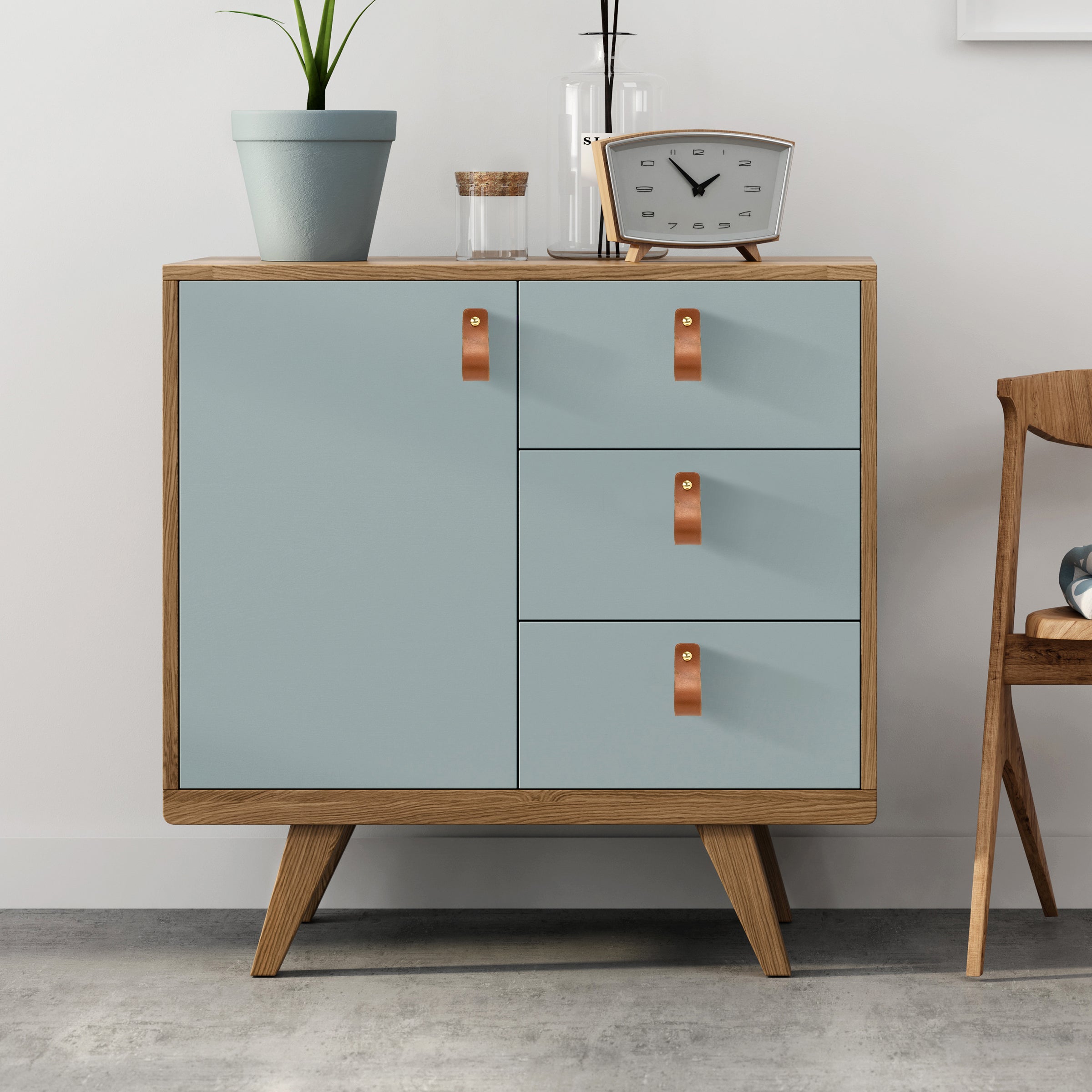 Leren Handgrepen 8 stuks – Meubelgreep – Handvaten Kast – Keukengreep – Ladegreep – Leren Lus – Incl. Sierschroeven – 100% Buffel Leer - Cognac