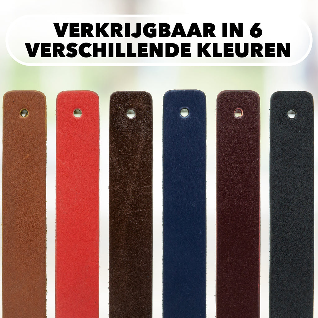 Leren Handgrepen 8 stuks – Meubelgreep – Handvaten Kast – Keukengreep – Ladegreep – Leren Lus – Incl. Sierschroeven – 100% Buffel Leer - Cognac