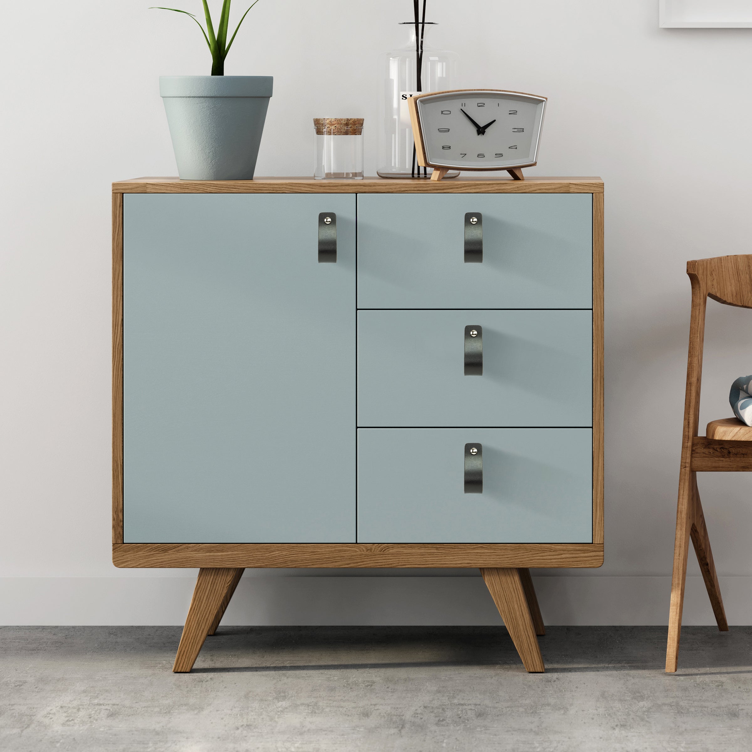 Leren Handgrepen 4 stuks – Meubelgreep – Handvaten Kast – Keukengreep – Ladegreep – Leren Lus – Incl. Sierschroeven – 100% Buffel Leer - Zwart