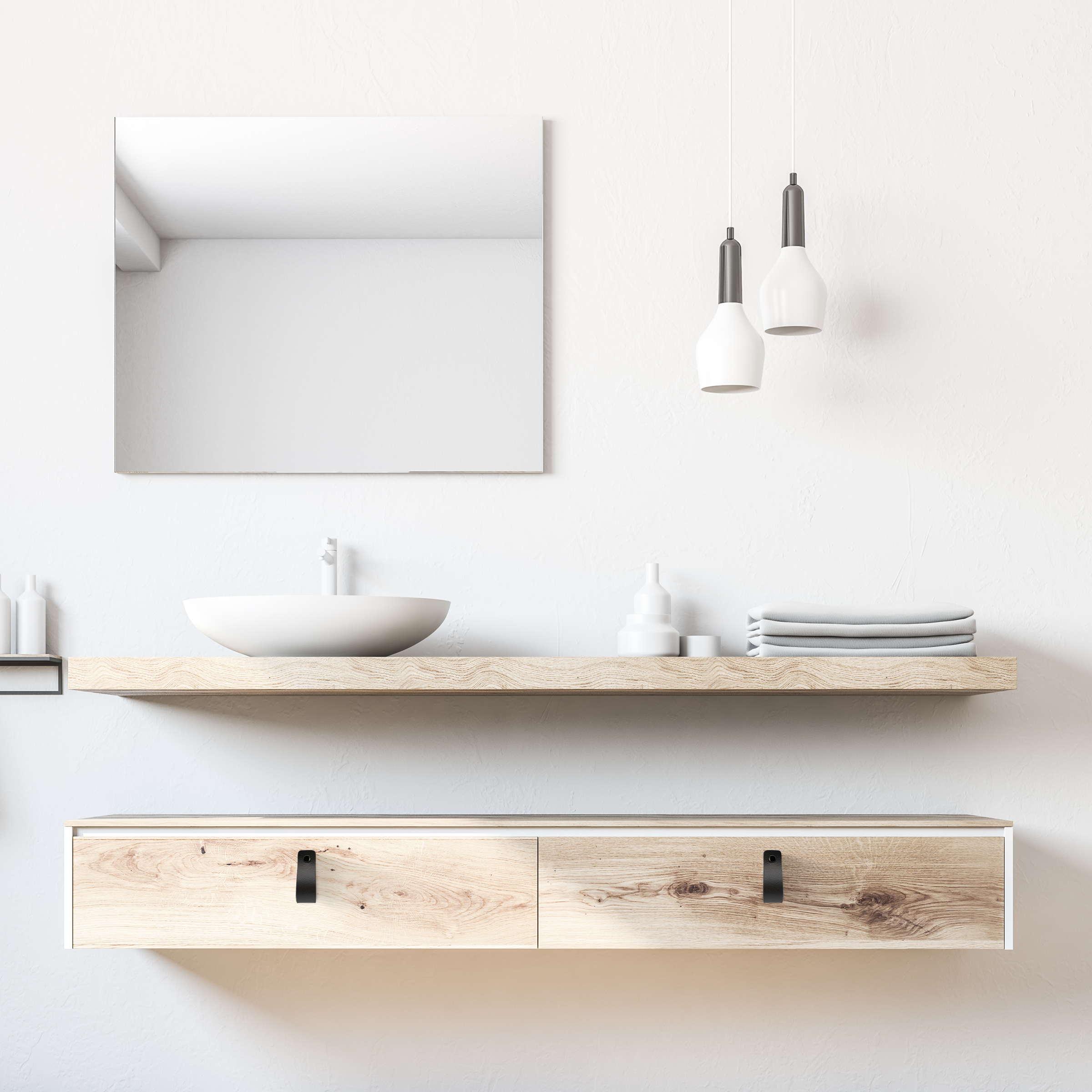 Leren Handgrepen 6 stuks – Meubelgreep – Handvaten Kast – Keukengreep – Ladegreep – Leren Lus – Incl. Sierschroeven – 100% Buffel Leer - Zwart